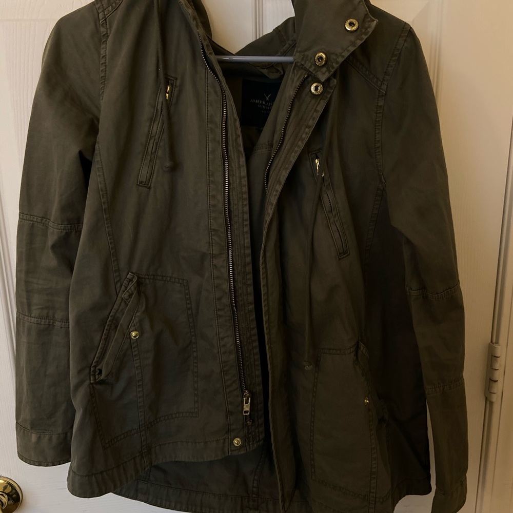 Green utility coat